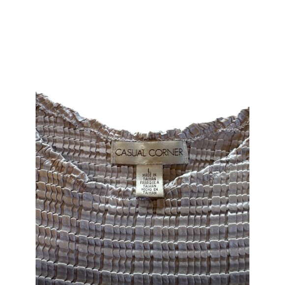 Casual Corner Open Sweater and Tank Top Set Large Gray Textured Sleeveless Knit - Picture 10 of 12